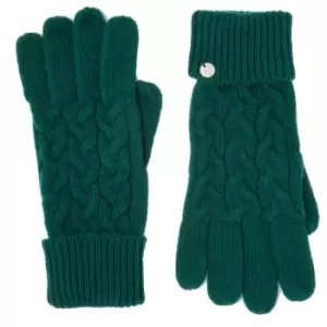 Image of Joules Womens Elena Cable Knitted Glove Teal