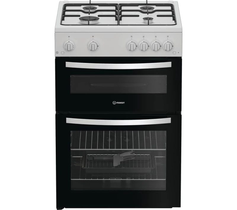 Image of Indesit 60cm Twin Cavity Gas Cooker - White ITG6GW White
