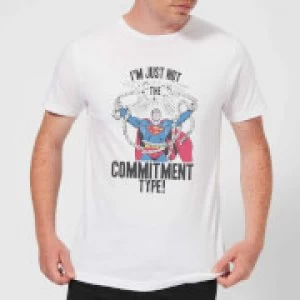 Image of DC Originals Superman Commitment Type Mens T-Shirt - White - S