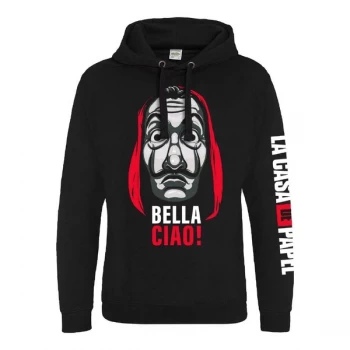 Image of La Casa De Papel - Jumbo Face Unisex Small Hooded Sweatshirt Epic Pullover - Black