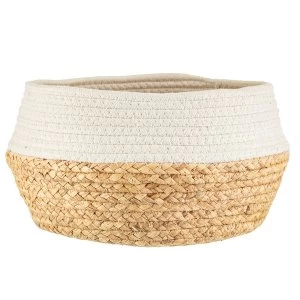 Image of Sass & Belle White Dip Rope & Grass Basket