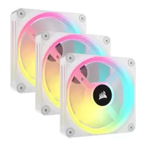 Image of Corsair iCUE LINK QX120 RGB White Triple 120mm PWM Fan Starter Kit
