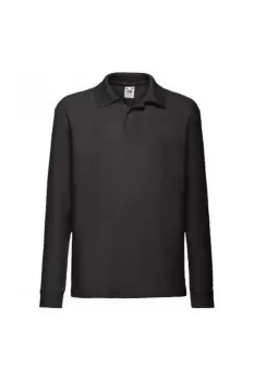 Image of Long Sleeve Pique Polo Shirt
