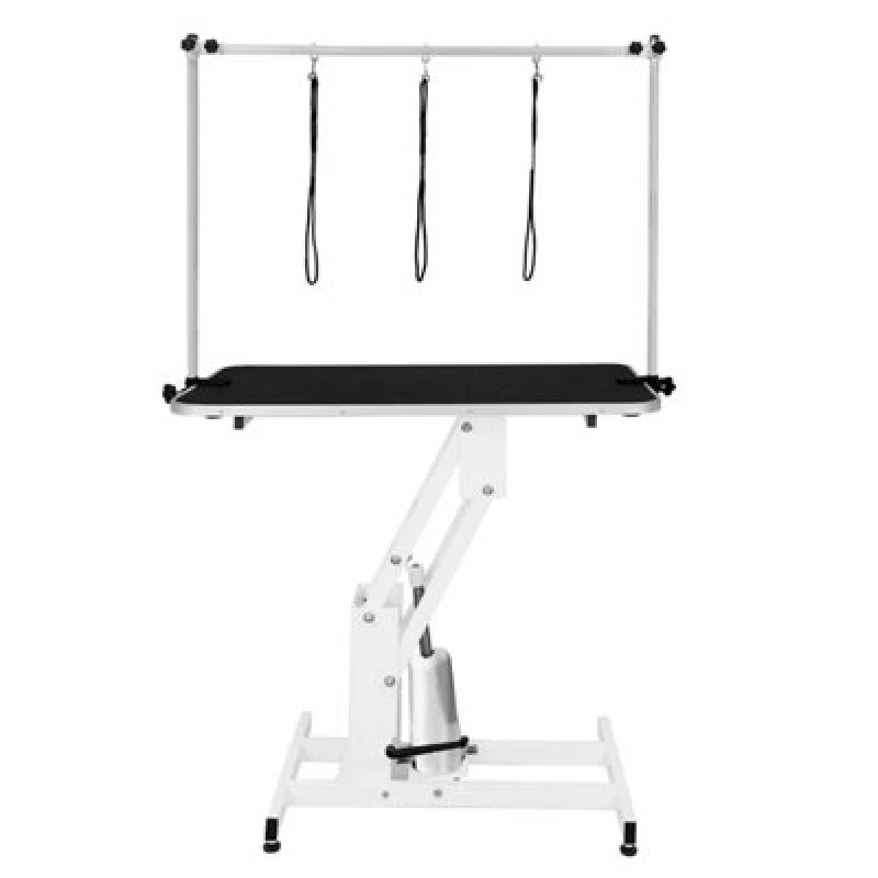 Image of Monster Shop White Hydraulic Grooming Table - Black Table Top, Black 212306