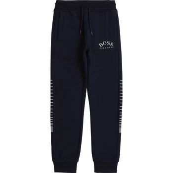 Image of Hugo Boss Metallic Logo Sweatpants Navy Size 10 Years Kids