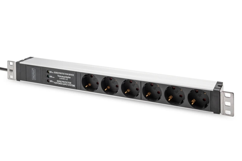 Image of Digitus Digitus DN-95432 19" Server rack cabinet power strip 1 U PG socket Suitable for (cabinet depths): > 300 mm Aluminium , Aluminium (anodised