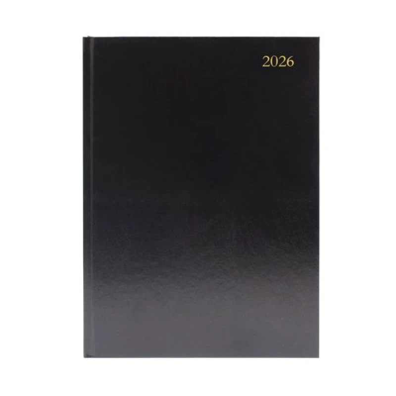 Image of 5 Star Desk Diary Day Per Page A5 Black 2026 KFA51BK26