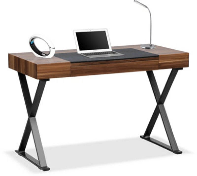 Image of CENTURION SUPPORTS Centurion Supports ADONIS Walnut with Matte Black Legs Ergonomic Luxury Home Office Desk Adonis Walnut