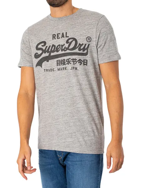 Image of Superdry Vintage Logo T-Shirt Athletic Grey Marl L