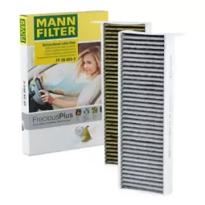 Image of MANN-FILTER Pollen filter OPEL,PEUGEOT,TOYOTA FP 29 003-2 1609998980,1616959180,6447XF 6447XG,9801448180,9807746380,9821501880,1609998980,1616959180