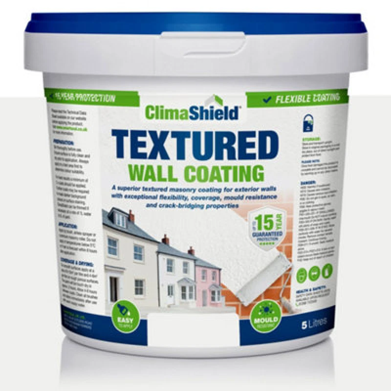 Image of Smartseal Wall Coating Textured (Brilliant White), Waterproof 15 Years, Brickwork, Stone, Concrete And Render, Breathable, 10Kg