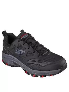 Image of Skechers Hillcrest Overlay Lace Up Trainer, Black, Size 7, Men