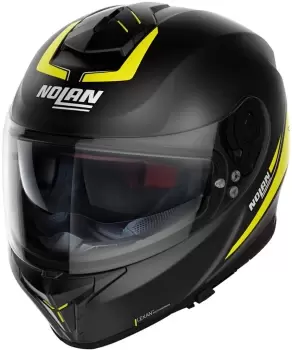 Image of Nolan N80-8 Staple N-Com Helmet, black-yellow Size M black-yellow, Size M