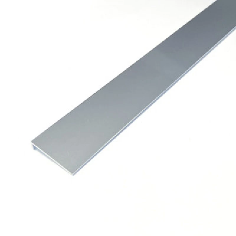 Image of Splashwall Straight Polished Panel End Cap (L)800mm (W)27mm (T)6mm - Gloss Silver Effect