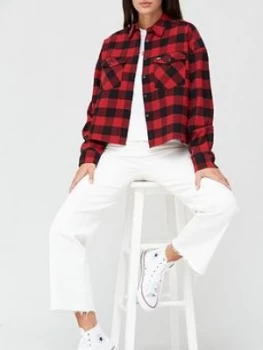 Image of Tommy Jeans Gingham Check Shirt - Burgundy