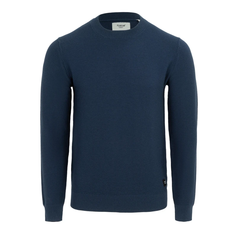 Image of Firetrap Crew Neck Jumper Knitted Pullover Men Navy male S