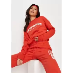 Image of Missguided Graphic Oversized Sweatshirt - Red