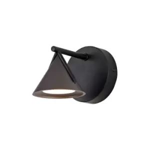 Image of Dome Wall Lamp 1 Light, 1 x 3W LED, 3000K, 110lm, Sand Black, Grey