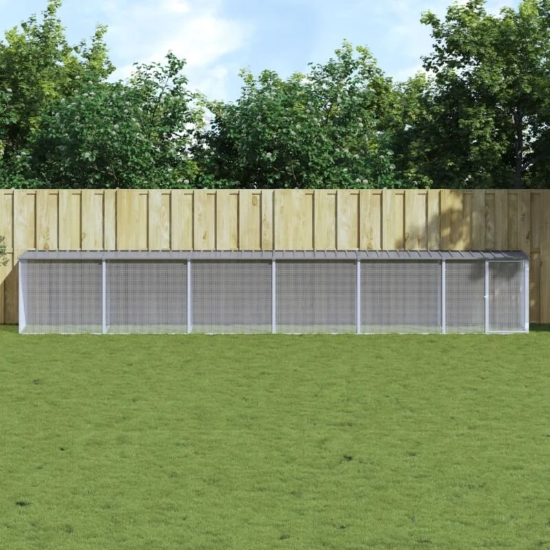 Image of VIDAXL Vidaxl - Chicken Cage with Roof Light Grey 603x98x90cm Galvanised Steel 8720845916718