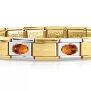 Image of Nomination Classic Gold Amber Charm Bracelet