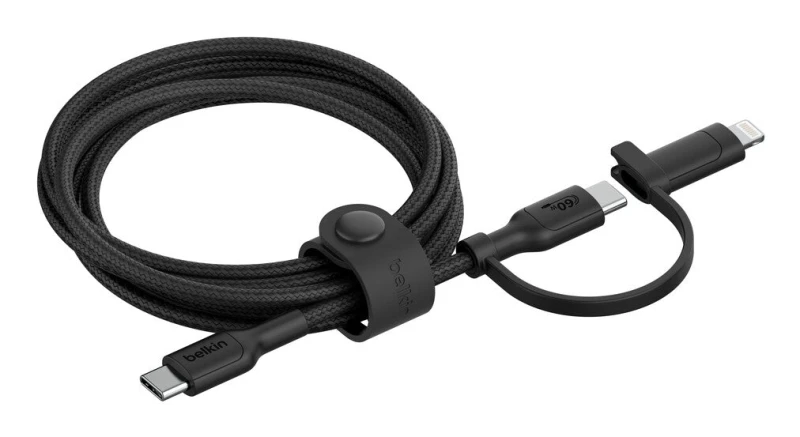 Image of Belkin BoostCharge Pro USB cable USB 2.0 1.5 m USB C USB C/Lightning Black CAC003HQ1.5MBK