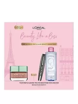 Image of LOreal Paris LOreal Paris Beauty like a Boss, Ultimate Skincare and Makeup Essentials for Beautified Skin and Eyes, Prep and Glow (Save 9%), One Colou