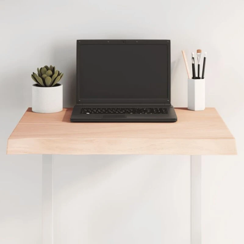 Image of Vidaxl Table Top 60X50X4cm Untreated Solid Wood Oak Live Edge, Brown 363867