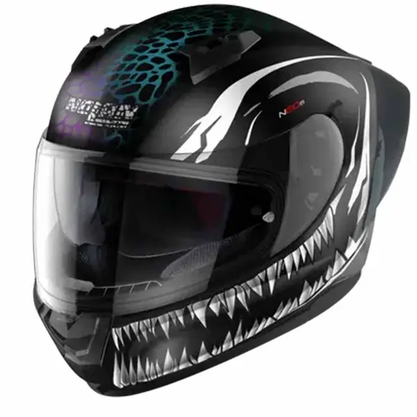 Image of Nolan N60-6 Sport Ravenous 028 Flat Black White Black Full Face Helmet Size S