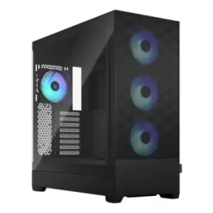 Image of Fractal Design Pop XL Air RGB (Black TG) Gaming Case w/ Clear Glass Window E-ATX Hexagonal Mesh Front 4 RGB Fans & RGB Controller