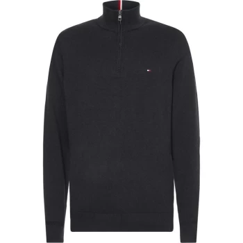 Image of Tommy Hilfiger Pima Half Zip Jumper - Dark Grey P92