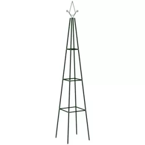 Image of Garden Climbing Plant Racks 2 pcs Dark Green 35x35x195cm Iron Vidaxl Green