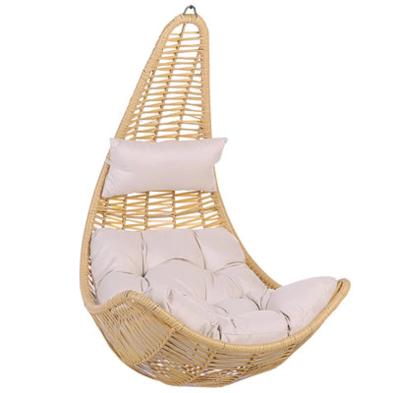 Image of Beliani Hanging Chair Atri Ii Pe Rattan Natural