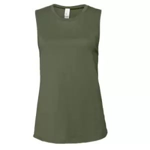 Image of Bella + Canvas Womens/Ladies Muscle Jersey Tank Top (L) (Military Green)
