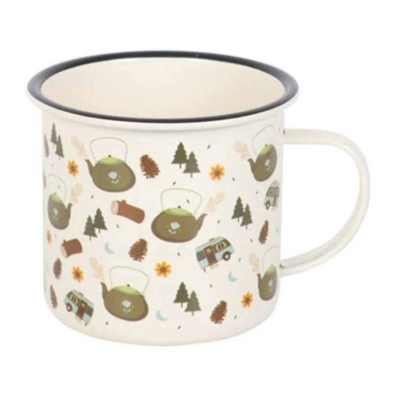 Image of Something Different Something Different Camping Enamel Mug in White White One Size Unisex 5063693744564