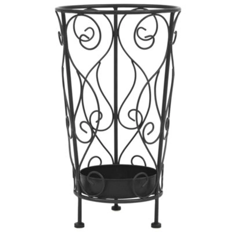 Image of Vidaxl Umbrella Stand Vintage Style Metal 26X46cm Black