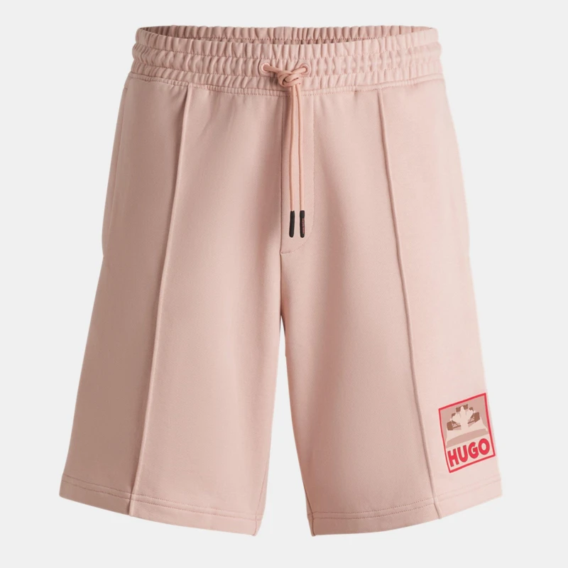 Image of Hugo Mens Racing Bulls Fleece Jogger Shorts Pink 687 male M