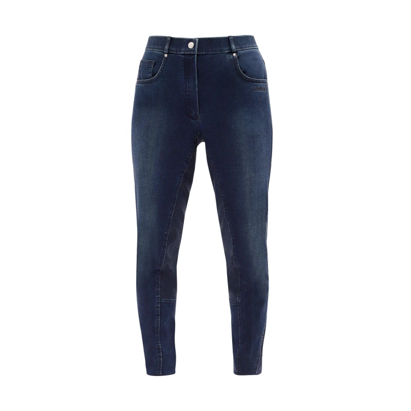 Image of Requisite Denim full Grip Breeches Navy female 8 (XS)