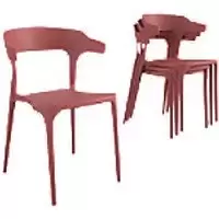 Image of Novogratz Dining Chair 87818RED4EUK Red 4 Pieces