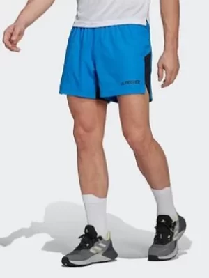 Image of adidas Terrex Trail Running Shorts, Yellow Size M Men