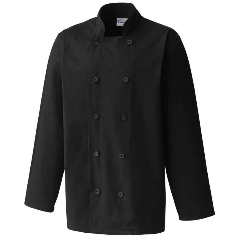 Image of Premier Premier Men Long-Sleeved Chef Jacket in Black Size: 5X-Large Black 5XL Male 5063693970031