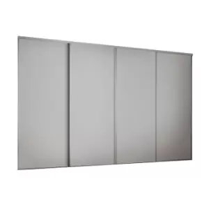 Image of Classic 4 Door Sliding Wardrobe Kit Dove Grey Panel (W)2370 x (H)2260mm