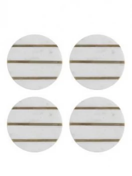 Image of Typhoon Elements Marble And Brass Round Coasters