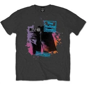 Image of The Rolling Stones - Sticky Colours Unisex Medium T-Shirt - Grey