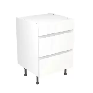 Image of KitchenKIT J-Pull Handleless 60cm 3-Drawer Unit - Matt White