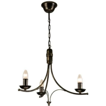 Image of Lamkur Lighting - Luca Traditional Chandeliers Black, 3x E14