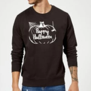 Image of Happy Halloween Pumpkin Sweatshirt - Black - 5XL