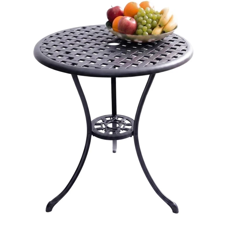 Image of CENTURION SUPPORTS Centurion Supports - oshowa Garden & Patio Cast Aluminium Bistro Table Black Oshowa Black Table