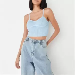 Image of Missguided Rib Corset Bust Cami Knit Bralet - Green