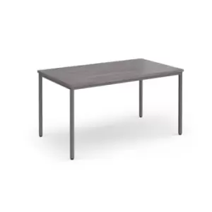 Image of Flexi 25 rectangular table with graphite frame 1400mm x 800mm - grey oak