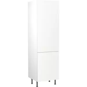 Image of Kitchen Kit Flatpack Slab Kitchen Cabinet Tall Larder Unit Super Gloss 600mm in White MFC